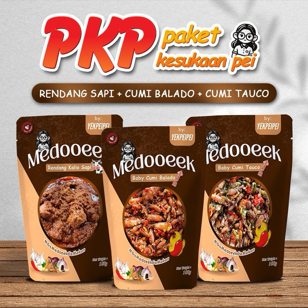 

Medoeek PKP rendang sapi cumi tauco cumi balado ala YEKPEIPEI