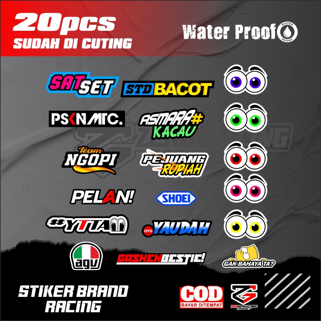 

PAKET STIKER PACK KATA - KATA BRAND RACING VYNIL GLOSSY CUTTING