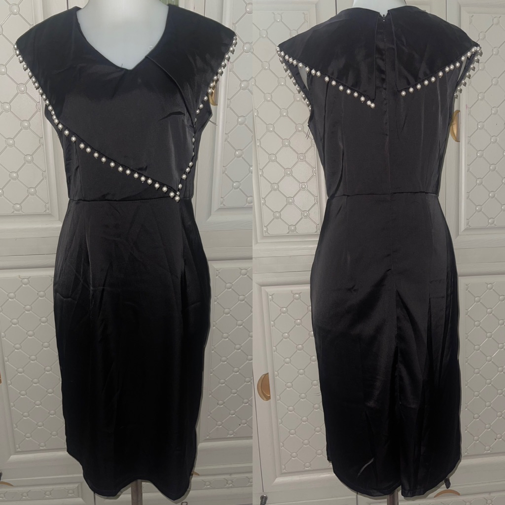 Dres Hitam Silk korea