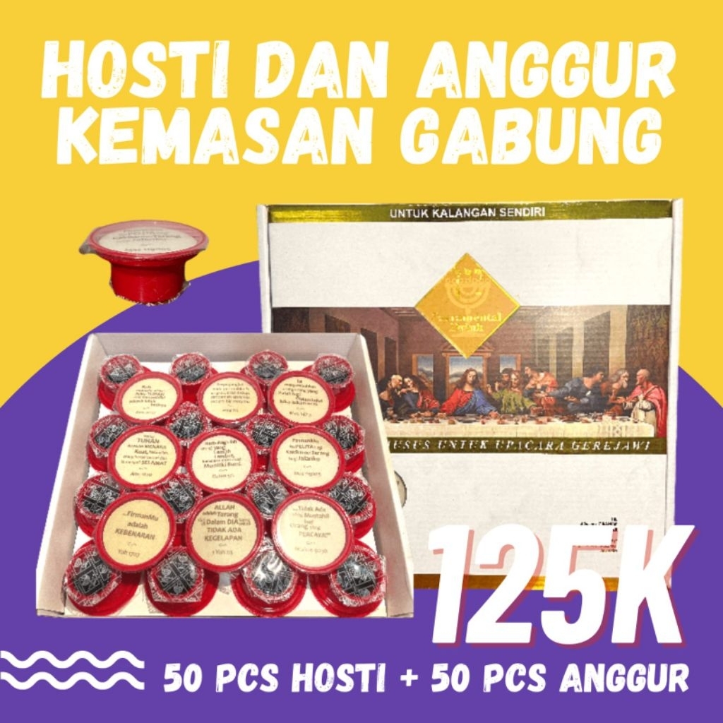 

Hosti Ayat dan Perjamuan Kudus Kemasan Gabung (Bolak Balik)