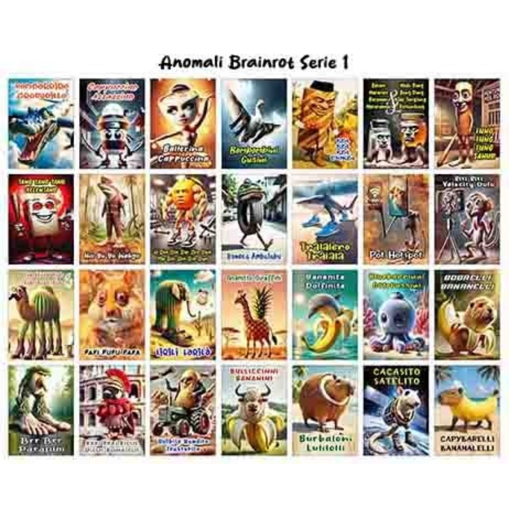 

Sticker Anomali Brainrot 28 Karakter Serie 1