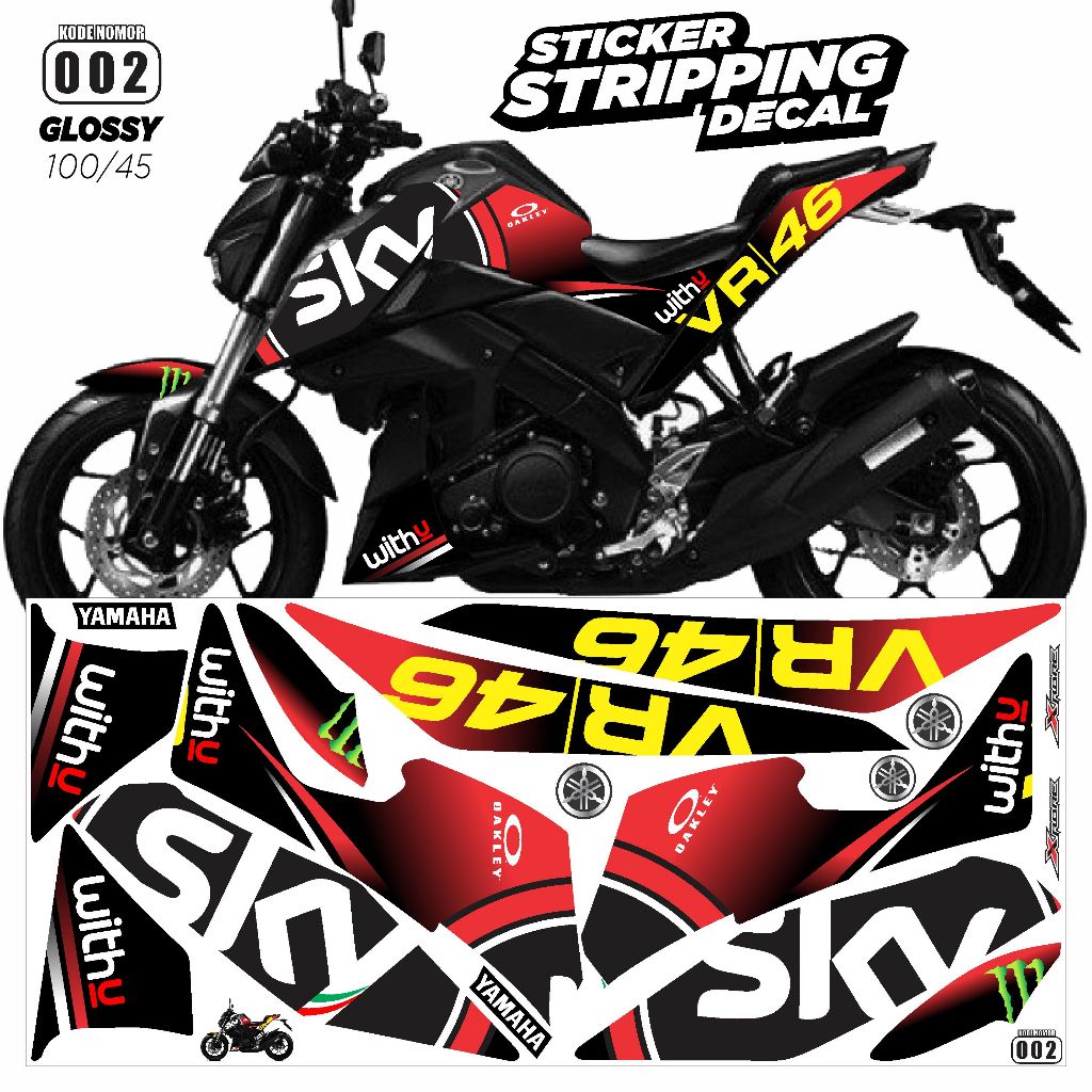 Decal Stiker Striping Variasi Yamaha Xabre/Stiker Lis Body Xabre