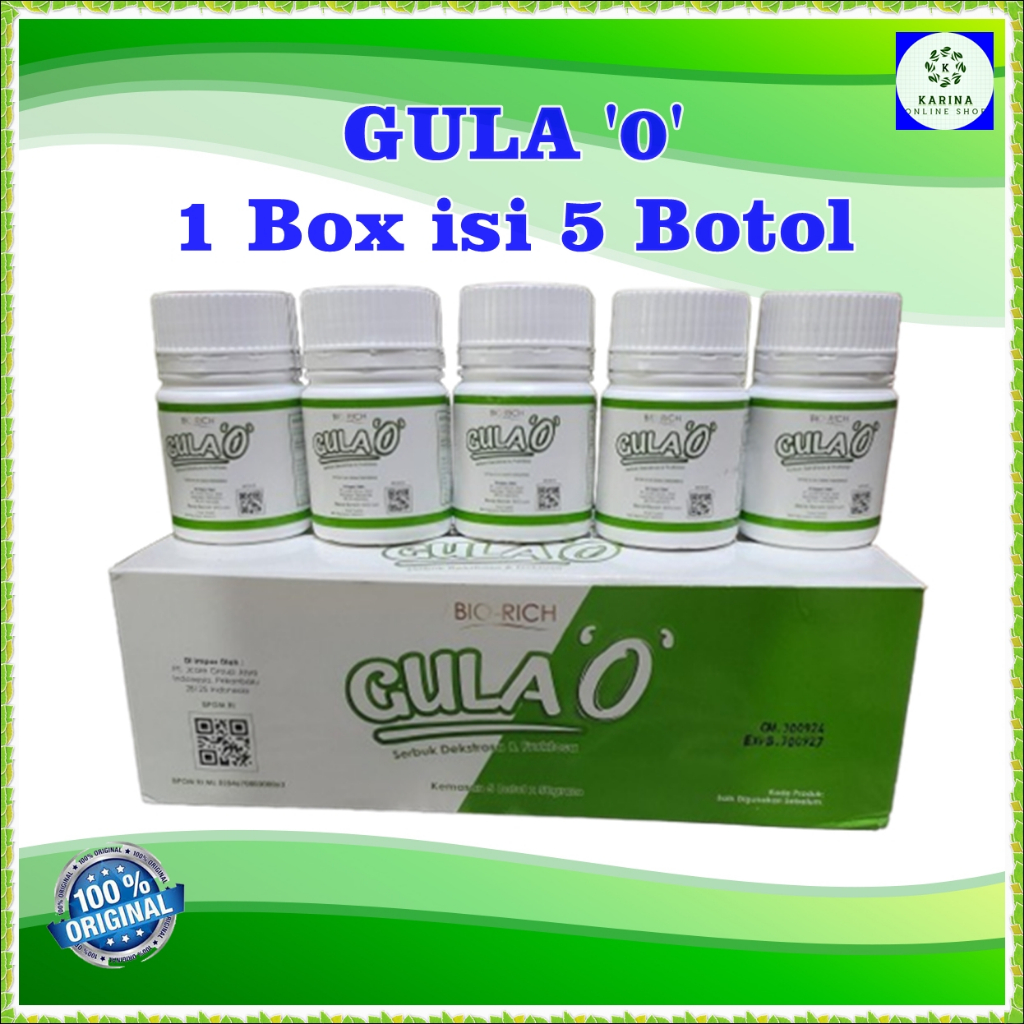 Distributor Resmi Gula O Gula 0 kalori 1 Box isi 5 Botol Original Bio Rich Malaysia Gula Sehat