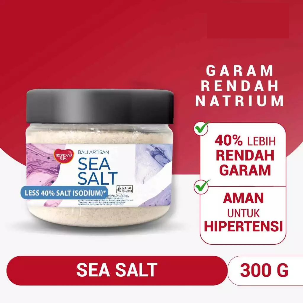 

Tropicana Slim Bali Artisan Sea Salt 300 gram - Garam Bali Rendah Natrium