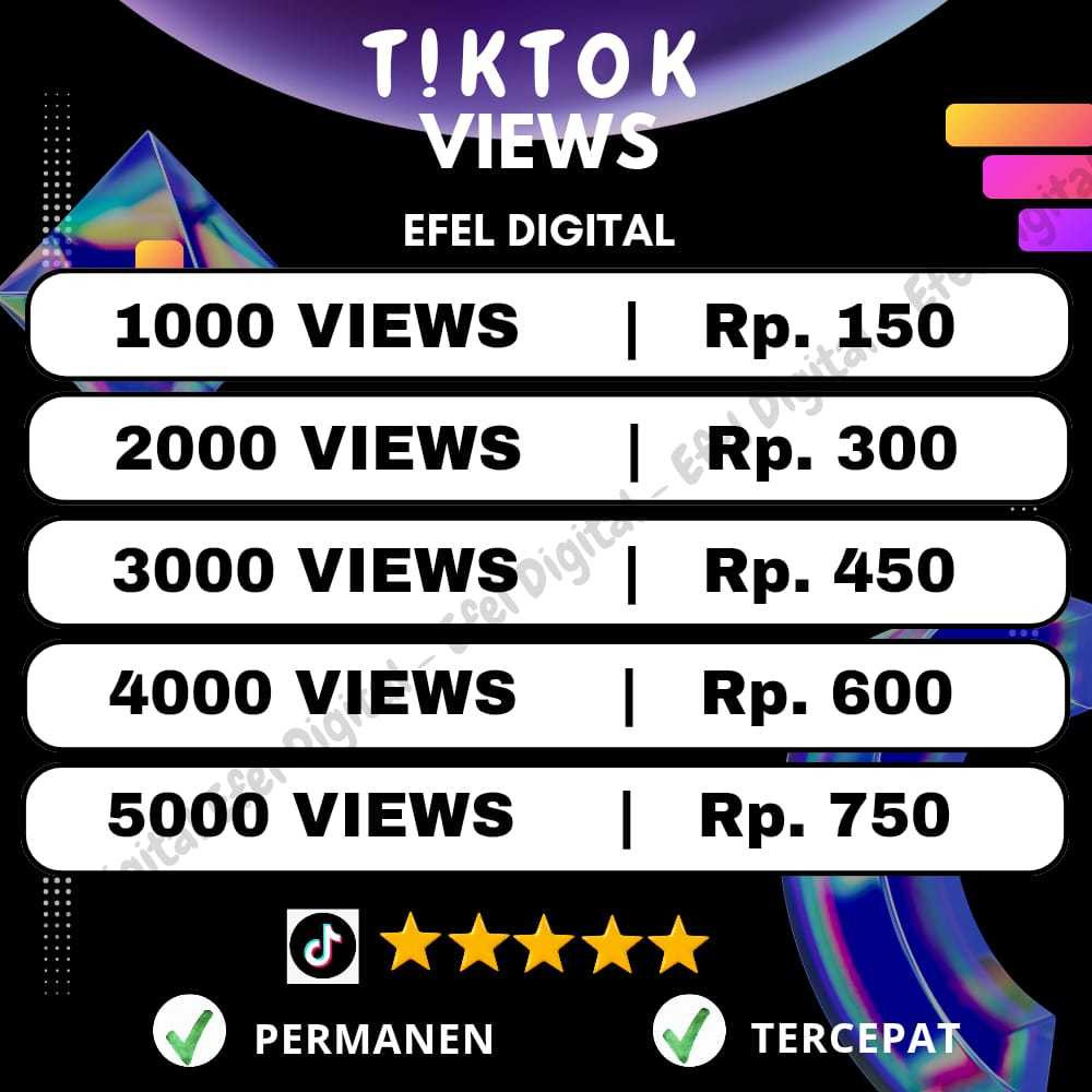 EFEL DIGITAL - View Tiktok Real Permanen| View Tiktok Indonesia Mix Worldwide| Views Tiktok.Fyp Perm