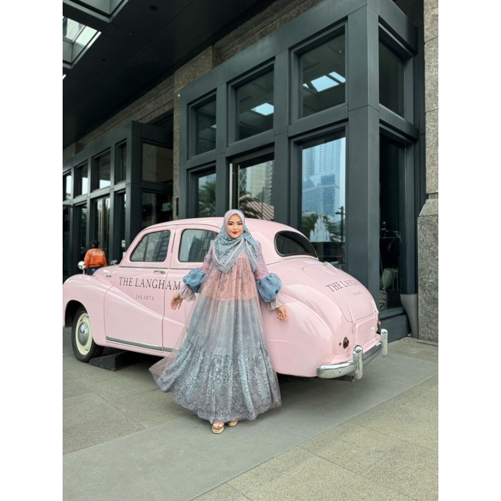 Gamis Shellasaukia Terbaru Original Shellasaukiashop Official Dress Gradasi Set Hijab Premium Edisi 