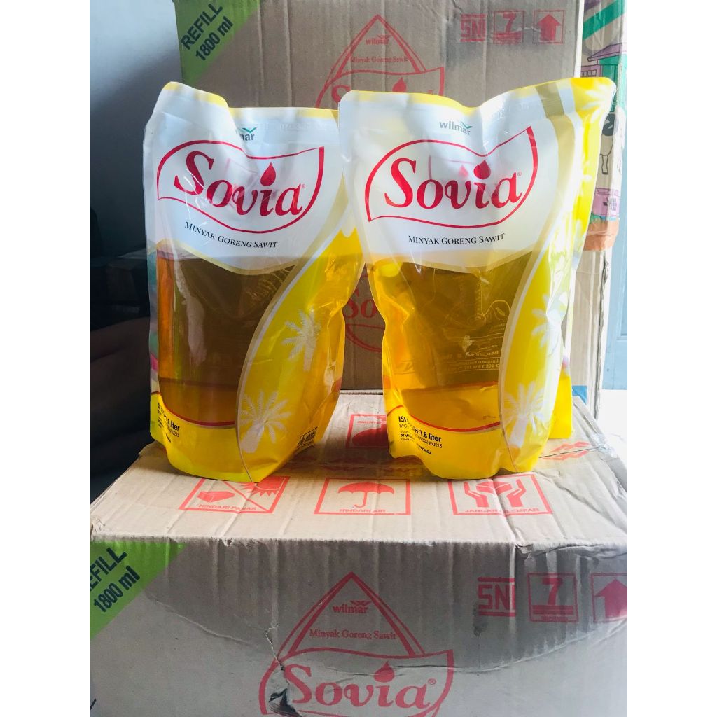

Sovia Minyak Goreng Sawit Pouch 1,8L ( 1 KARTON )/minyak goreng sovia Refill 1800Ml ( 1Karton )
