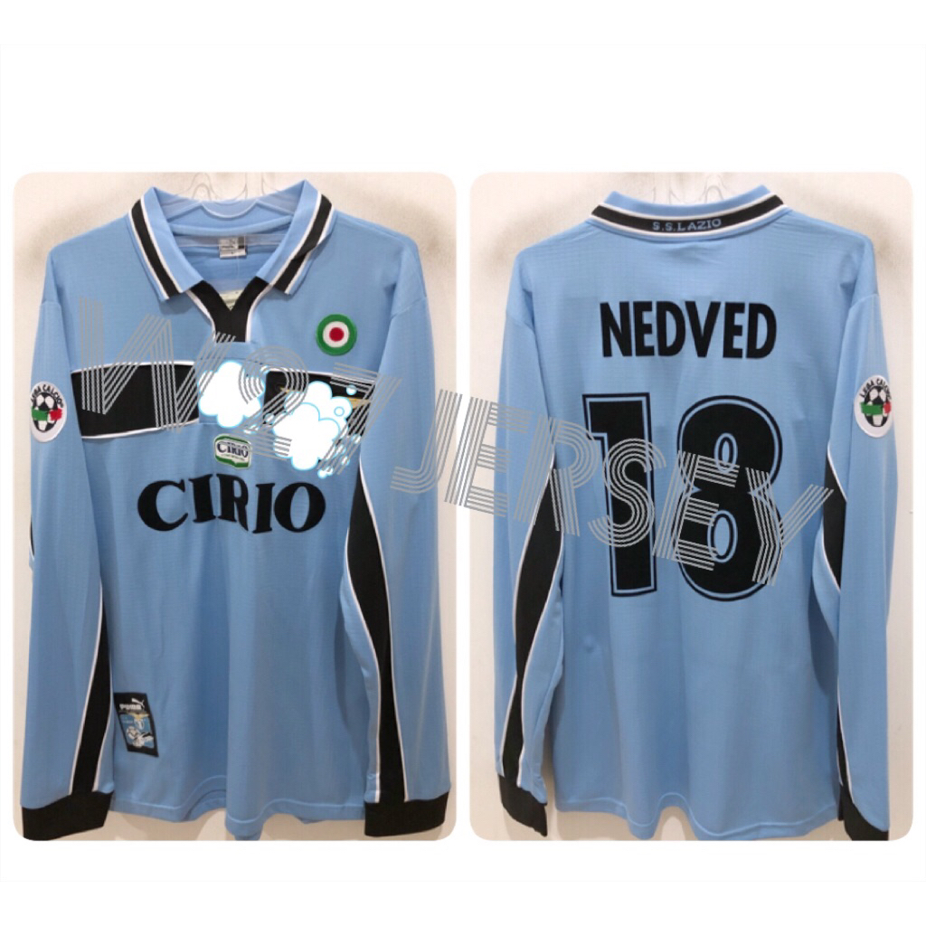 JERSEY RETRO - LAZIO HOME LONGSLEEVE 1998-1999 name player Salas, Nedved + Patch