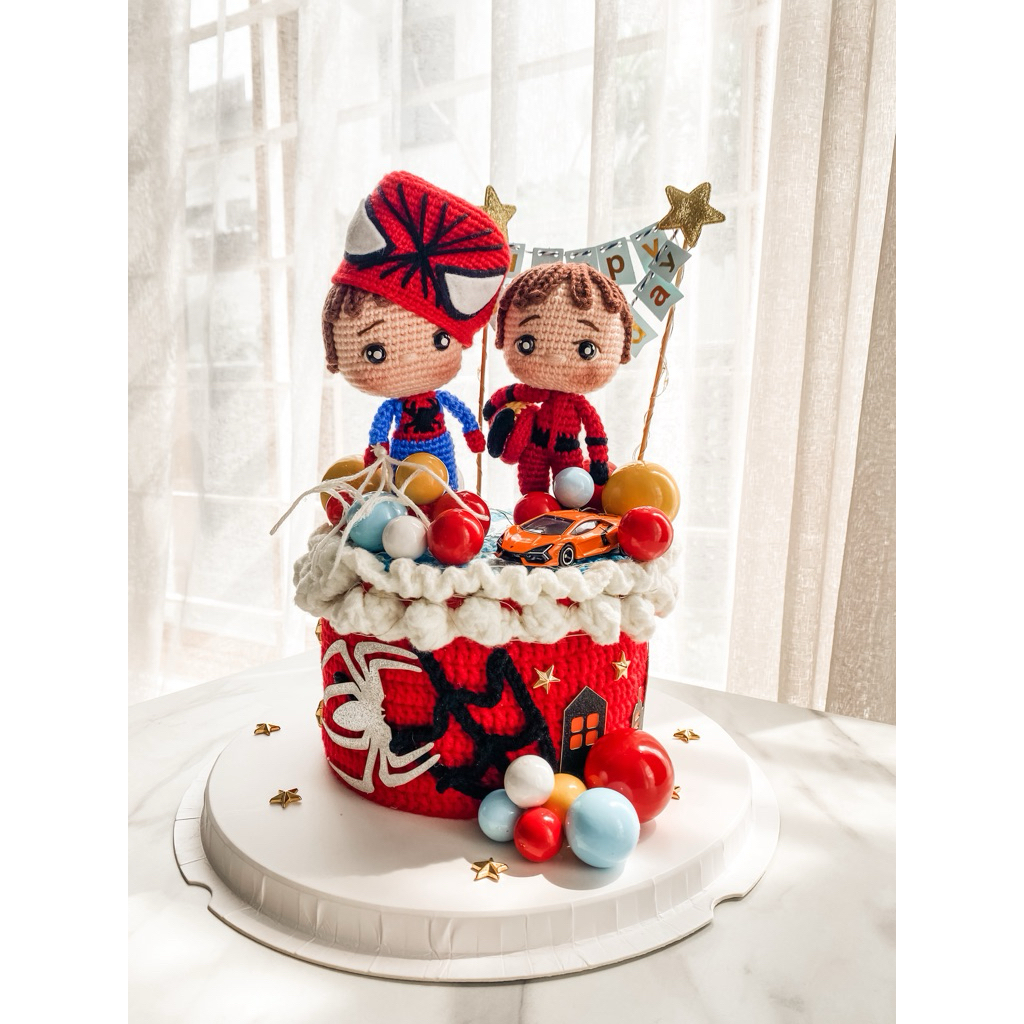 

cake costum ulang tahun anak cake crochet dummy amigurumi cake kue ulang tahun