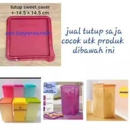 Original Seal Tutup Sweet Saver Tupperware Baru. Ukuran 14,5 x 14,5 cm.