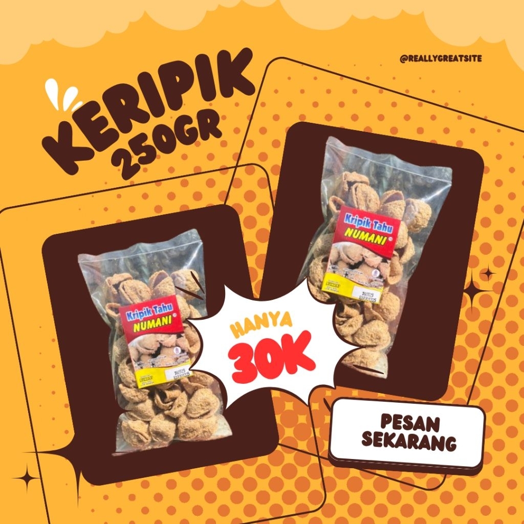 

(Numani) Bundling keripik tahu 250gr + 250 gr