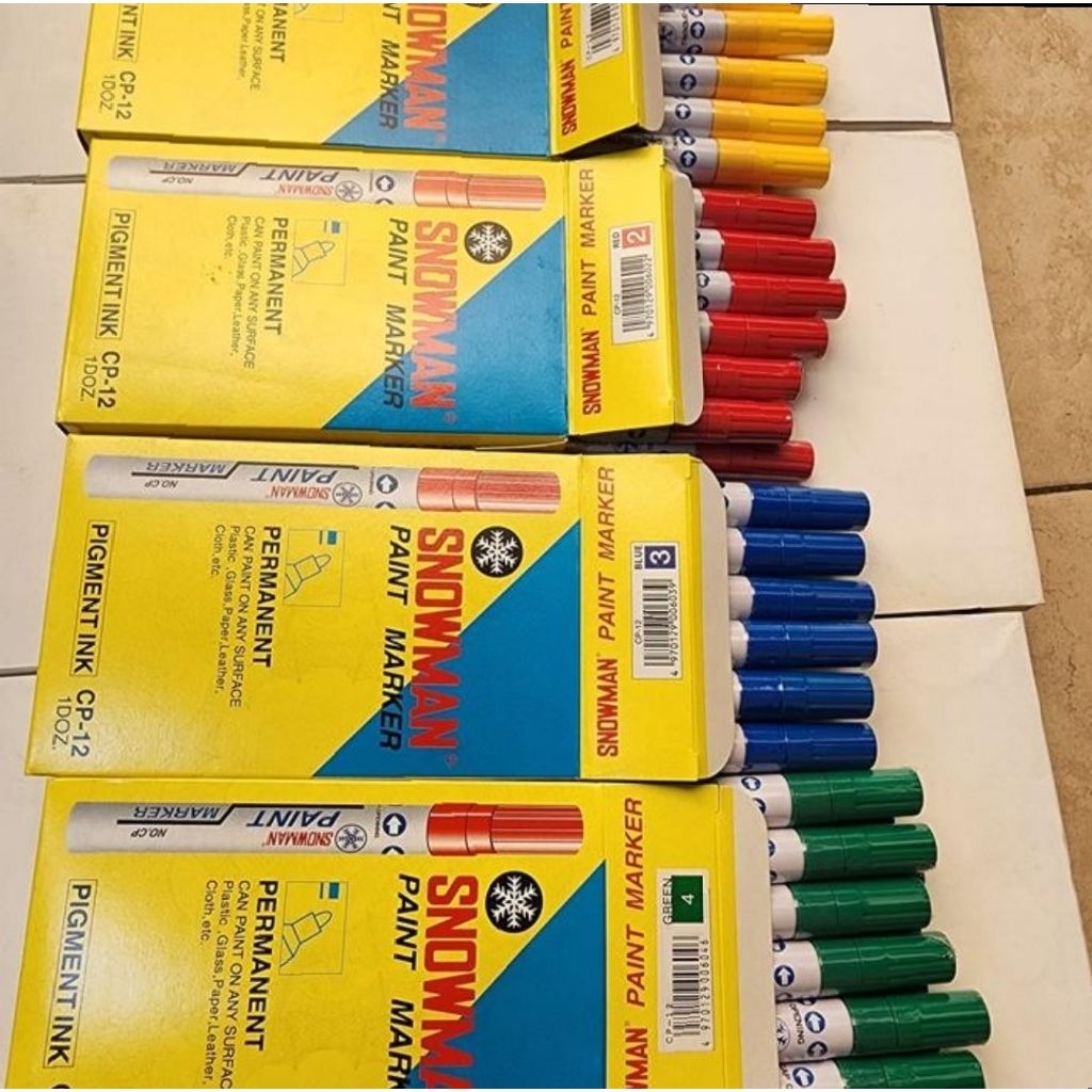 

snowman paint marker pigment ink yellow