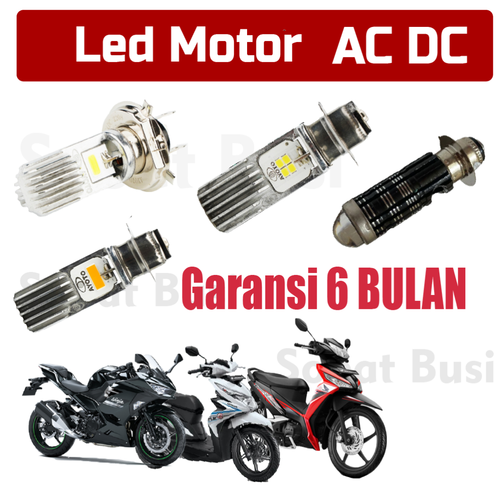 Lampu LED Depan Putih Kuning Utama Motor H4 H6 DC / AC supra X lama,Vixion Megapro Aksesoris Matic