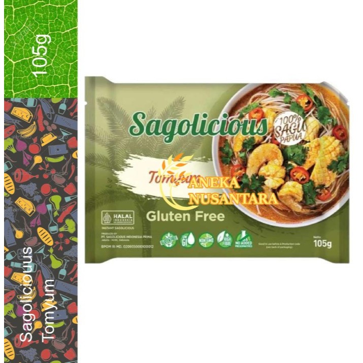 

Mie Sagolicious Tomyum | Sagolicious Gluten Free Tomyum Noodle Sago Strach 105 gram Mie Tepung Sagu Tom Yum 105g