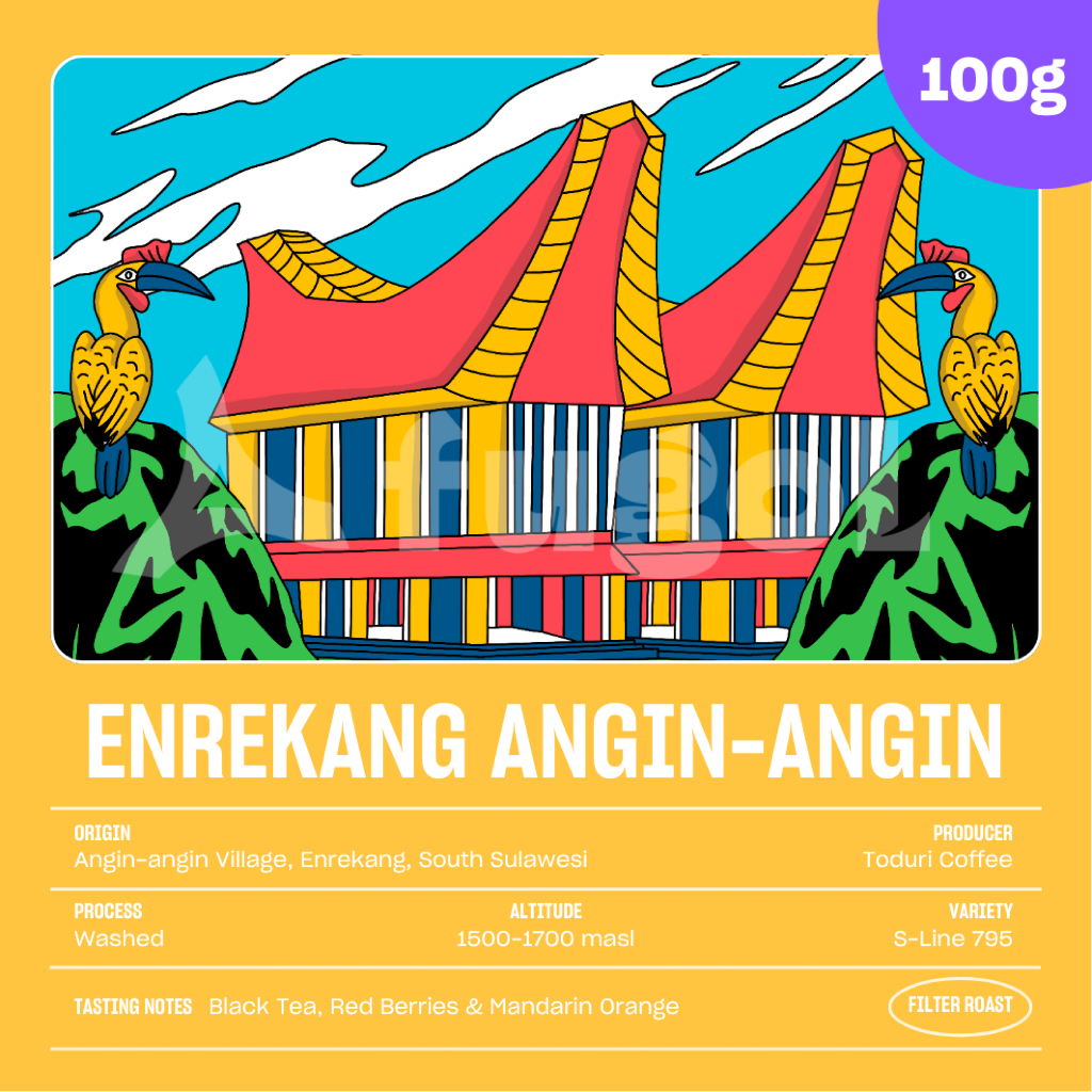 

Biji Kopi Arabika Enrekang Angin - Angin (100 gr) Single Origin Coffee