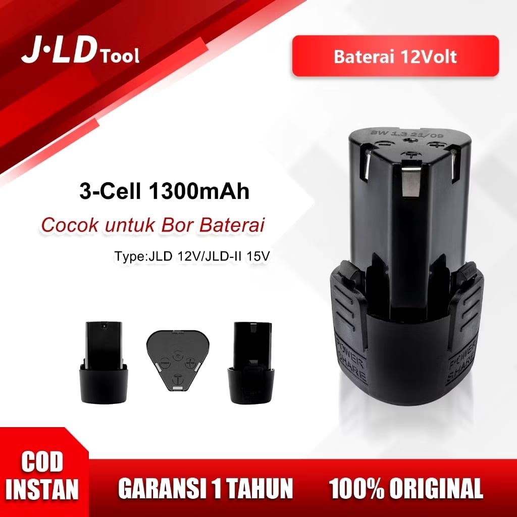 Baterai Cas Mesin Bor Potong Rumput Gerinda Mini JLD tools 12V 3Cell 1300mah Baterai Charger 12V