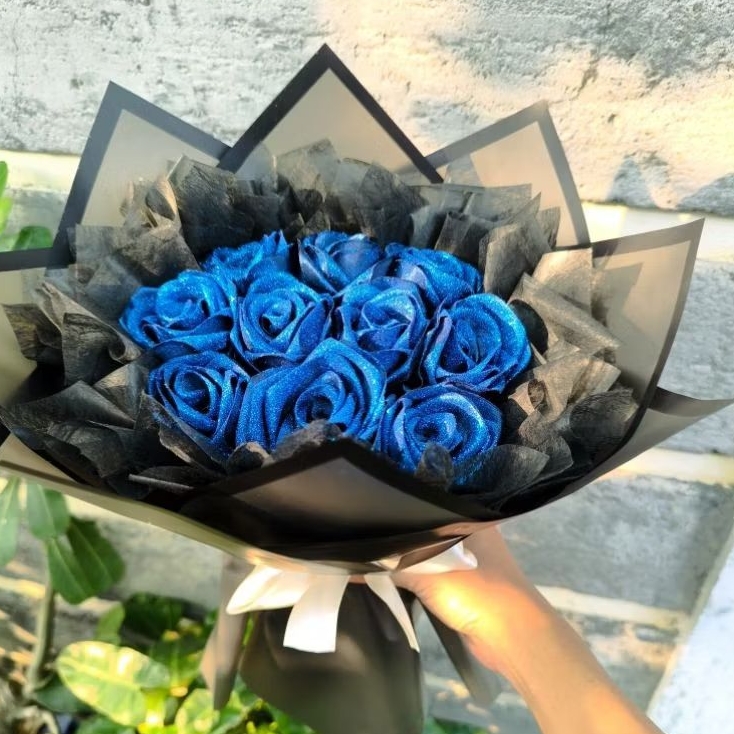 

Bouquet pita satin 10 tangkai + gliter