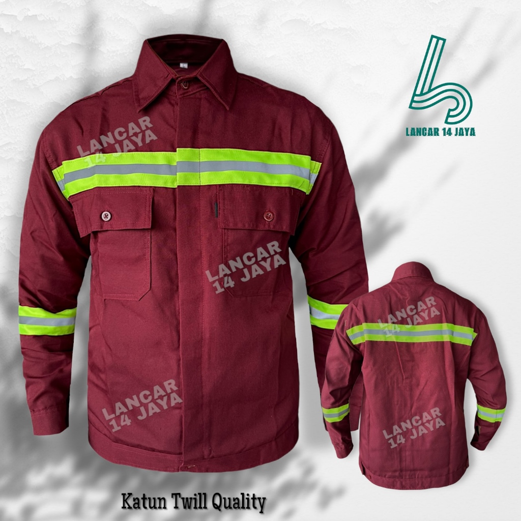 Kemeja Safety / Baju Safety Lengan Panjang / Baju Proyek Lengan Panjang / Wearpack Safety Atasan / W
