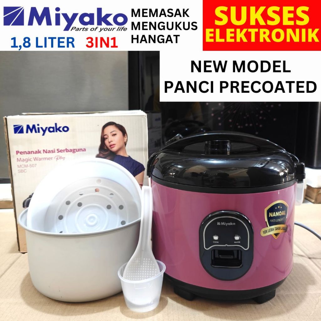 RICE COOKER MIYAKO 1,8 LITER MCM-507 SBC / MAGICOM MEJIKOM MIYACO MCM507 2 L 507SBC