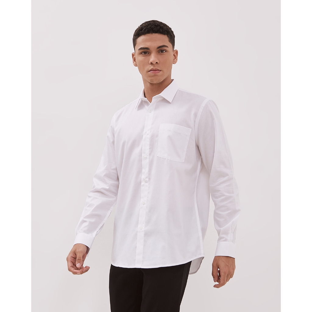 VALINO Kemeja Lengan Panjang Putih Pria - V-DEAA19-A1
