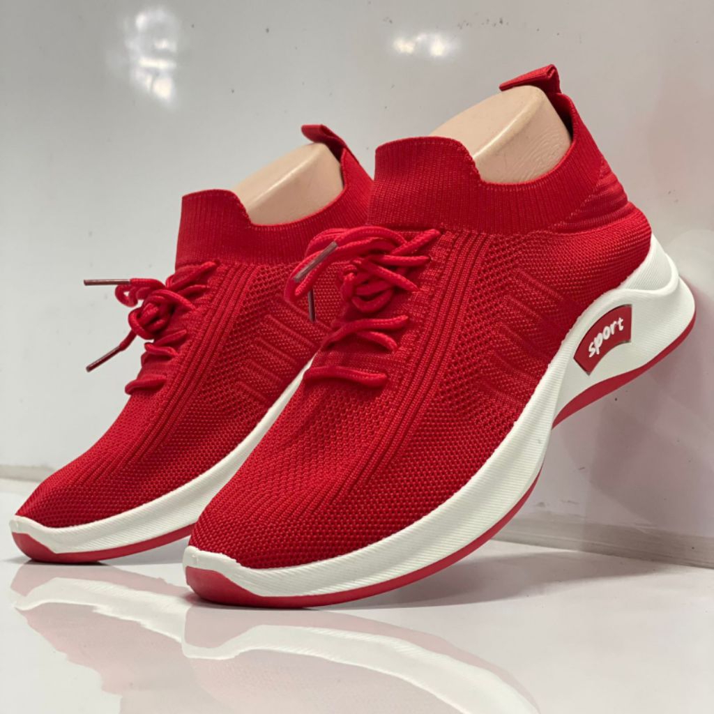 Sepatu Sneakers Wanita - Sepatu Rajut Import - Sepatu Senam