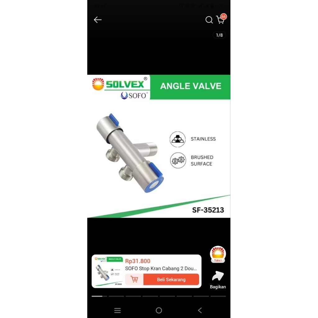 Stop Kran Cabang 2 Stainless