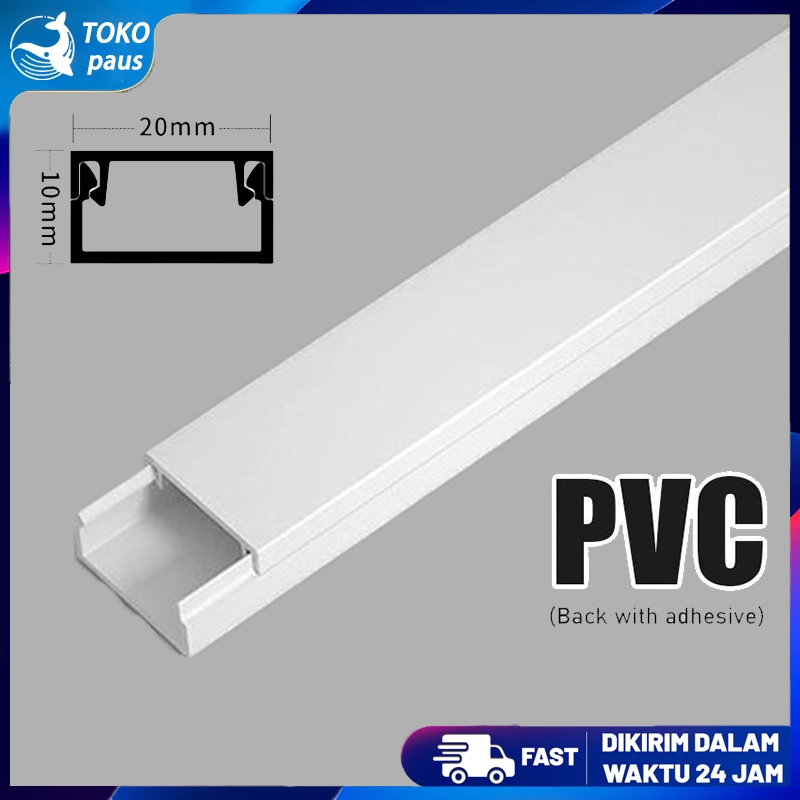 Penutup kabel/kabel duct/lis pvc/Panjang 20*10MM/Dinding Lantai Kabel Cable Duct Ducting/kabel dak