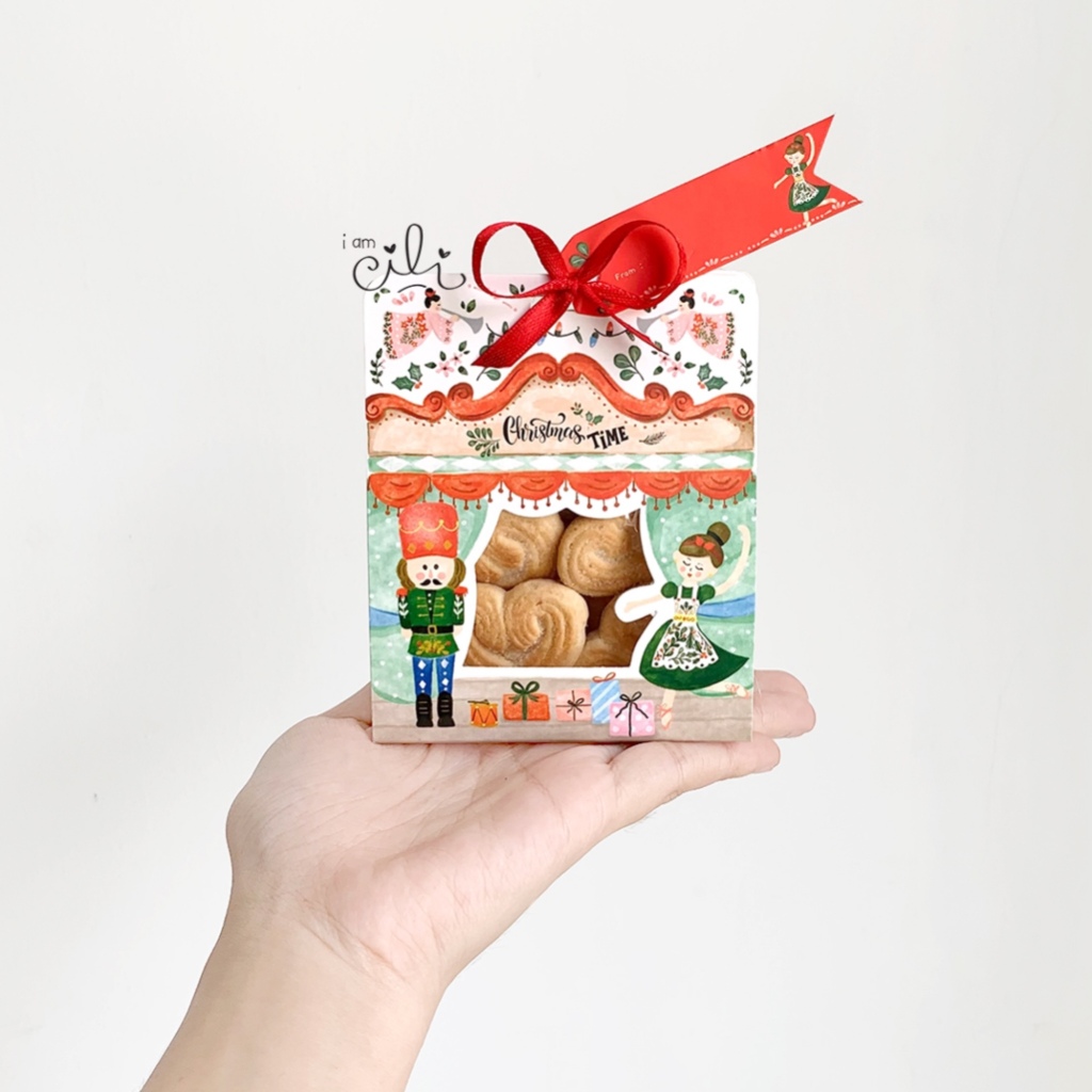 

(BOX COOKIES 9 x 4.5 x 11cm NATAL) box mini kue Natal