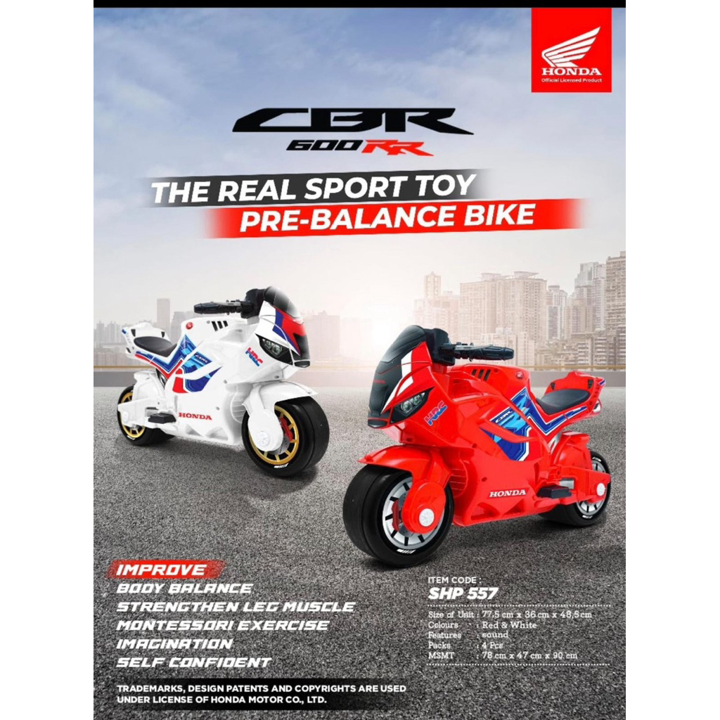 Mainan Anak Motoran CBR lisensi Honda CBR557
