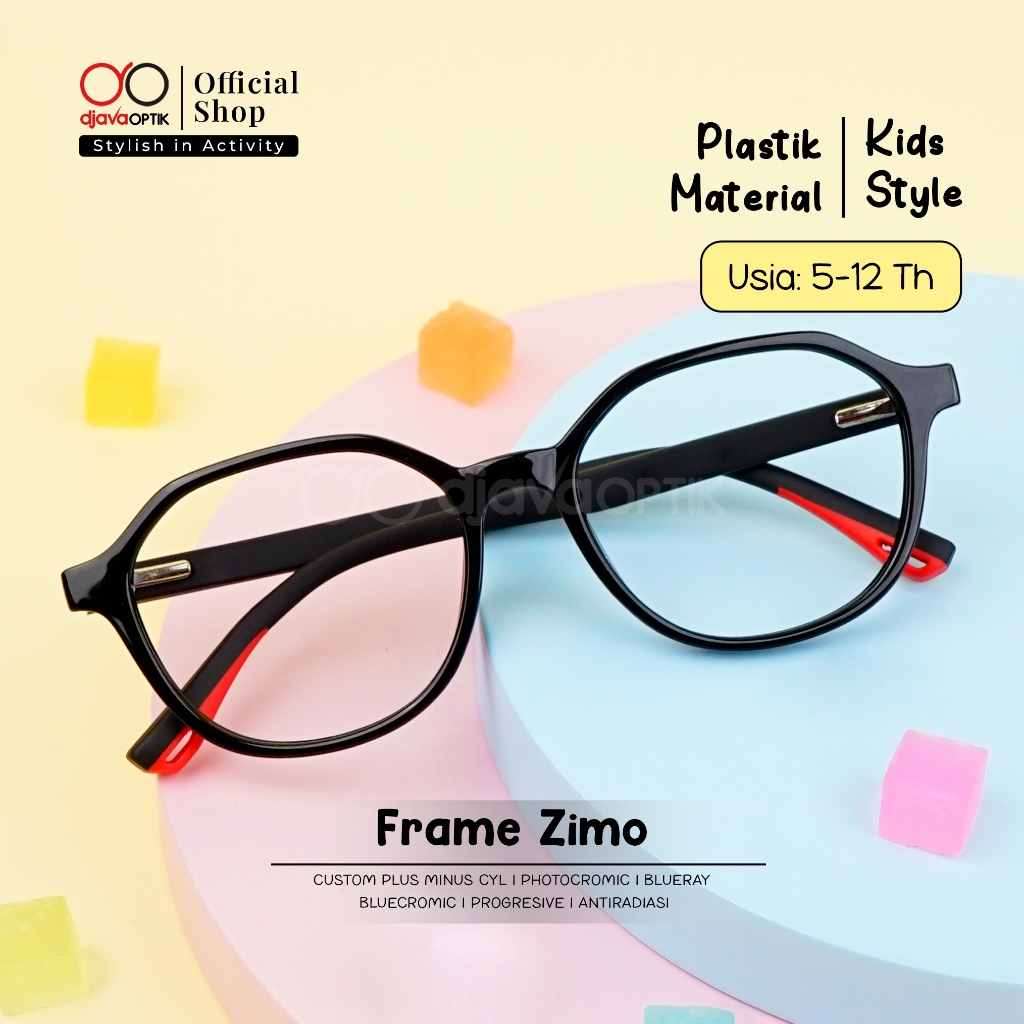 DJAVA OPTIK - Frame Zimo - Kacamata Anak Prisma Plastik Khusus Minus -4,25 s/d -6,00