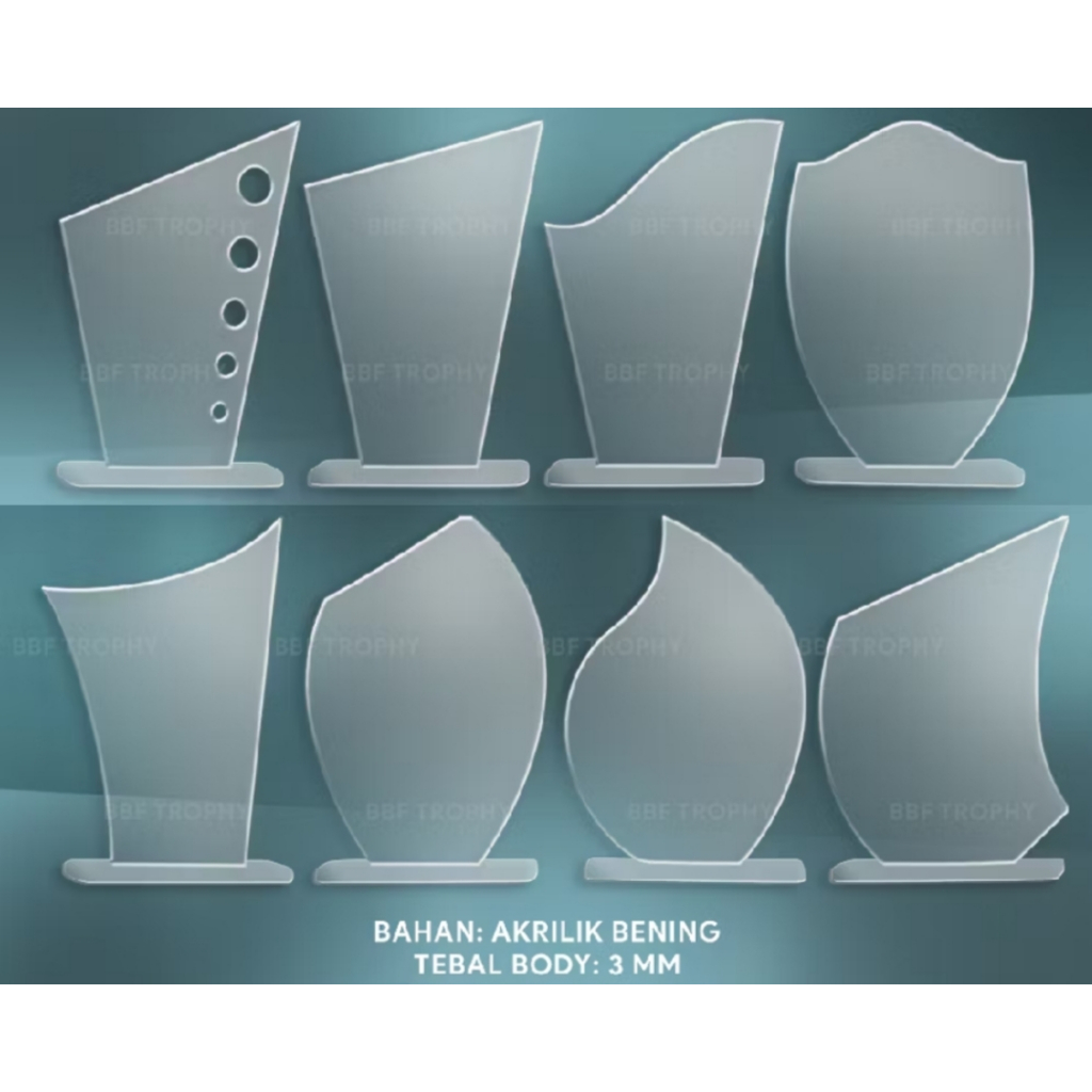 Plakat Akrilik Polos Vandel Acrylic Trophy Penghargaan Souvenir Kado Hadiah / Plakat Akrilik Custom