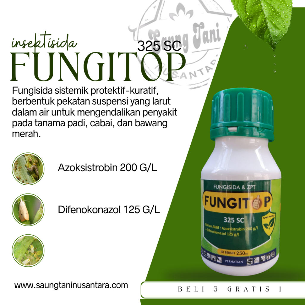 fungisida fungitop 325sc/3gratis1/promo/250mli
