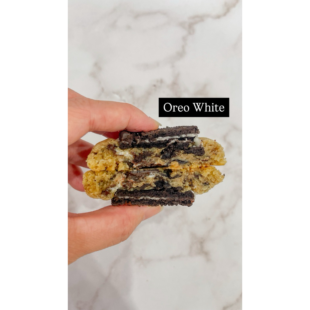 

Oreos Stuffed White Chocolate Soft Cookies