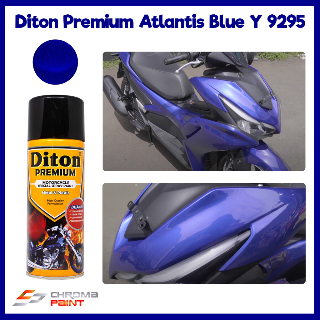 Diton Premium Atlantis Blue Y 9295 - Cat Aerosol Diton Yamaha Color Warna Biru