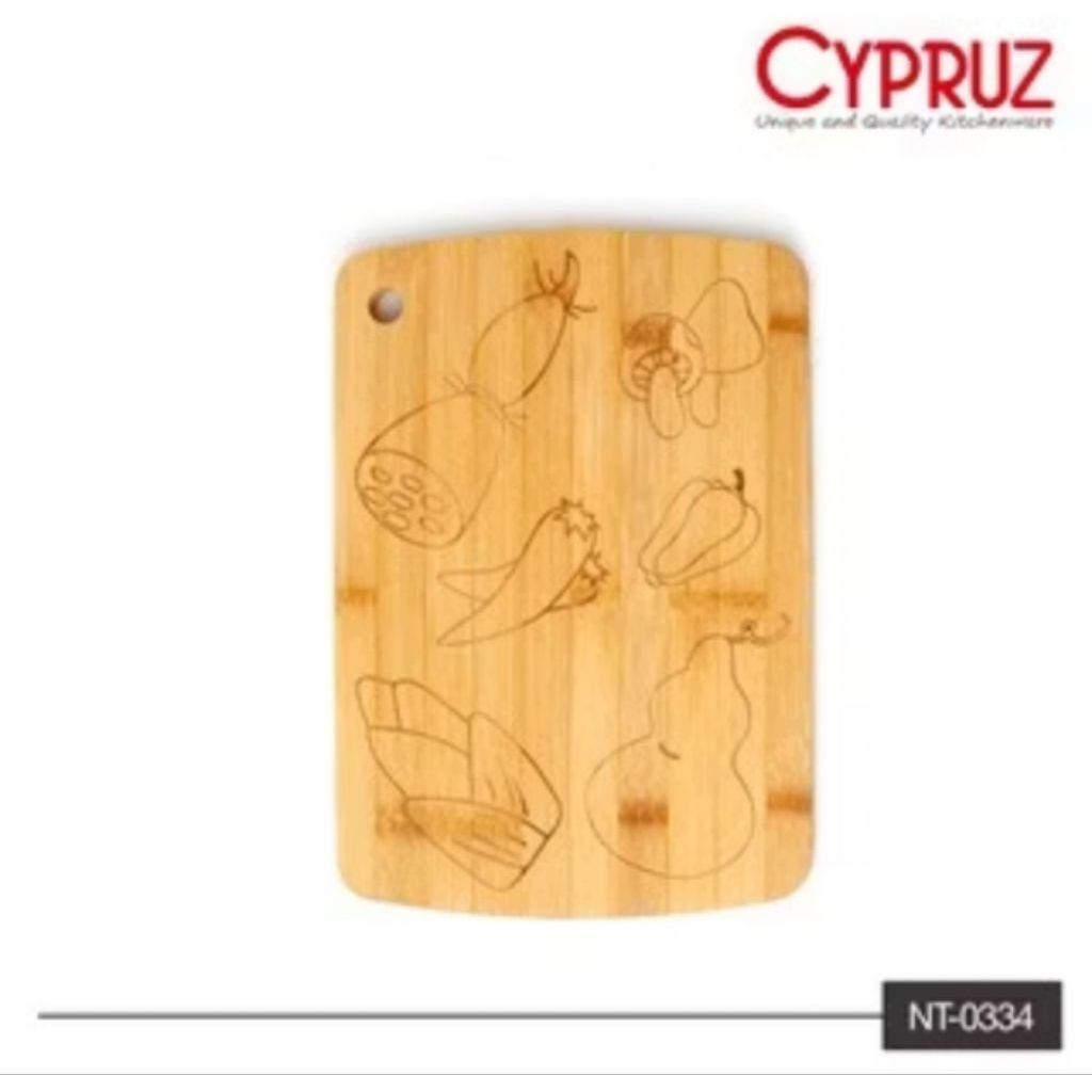 Cypruz Talenan Bambu Persegi Motif - Talenan - Cypruz - Bamboo Chopping Board
