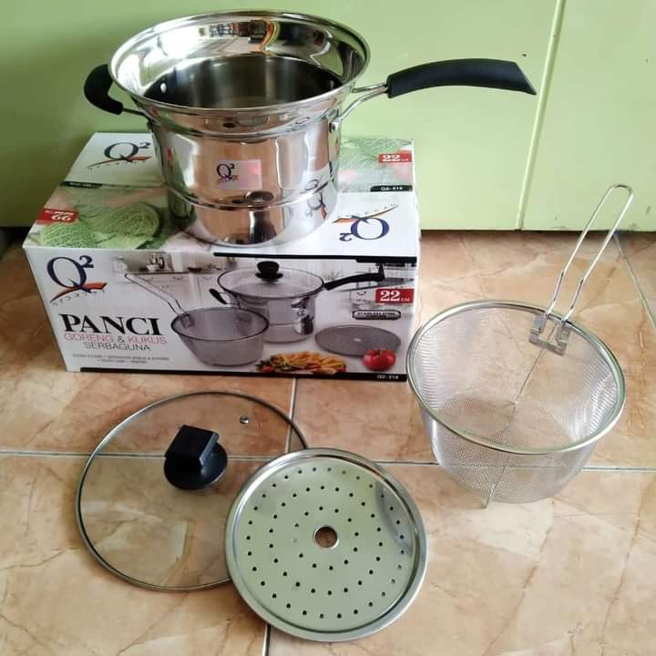 Panci Goreng & Kukus Serbaguna 22 Cm Q2 Q218
