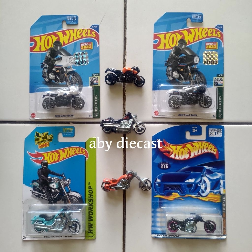 paket 7 hot wheels motor set *harley setang sebelh kiri patah