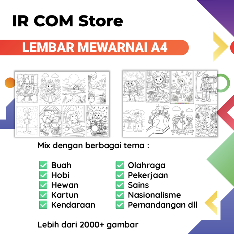 

Lembar Mewarnai Anak Kertas A4 80gsm