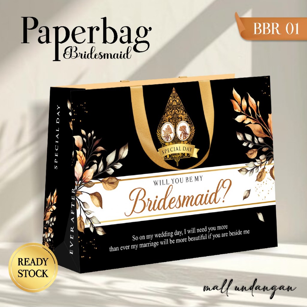 

PAPERBAG BAHAN BRIEF CARD FULL COLOUR- TAS SOUVENIR [BBR] - PAPER BAG BRIDESMAID READY STOCK