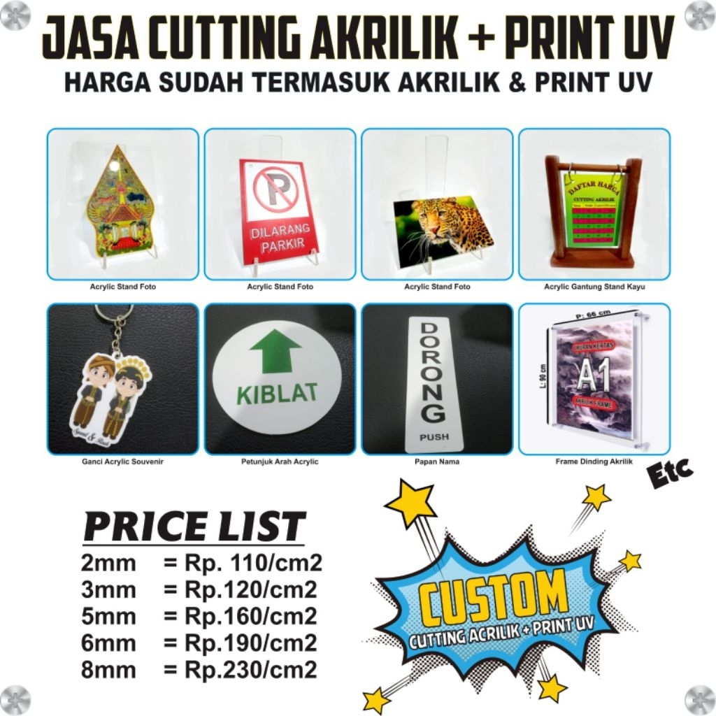 

NEW! JASA UV PRINT + POTONG AKRILIK L CUTTING ACRYLIC [100% ORIGINAL]