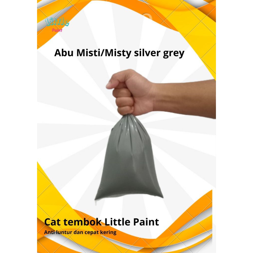 Cat tembok kiloan warna abu misti / misti silver grey cat tembok 1kg warna abu cat tembok abu kualit