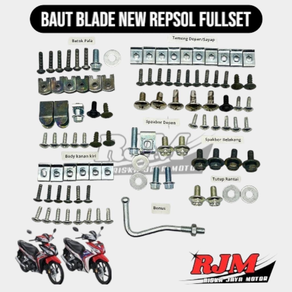 Baut Baud Skrup Full Body Blade New Repsol - Baut Blade New Repsol Fullset