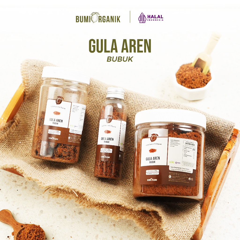 

GULA AREN BUBUK ASLI 100% TANPA CAMPURAN ORGANIK PALM SUGAR PREMIUM PURE BROWN SUGAR UNTUK KOPI ORGANIC GULA AREN BUBUK KUALITAS PREMIUM ORGANIK PALM SUGAR GULA SEMUT ORGANIK NUTRIFARM / BEORGANIK / DARI BUMI / SAFIYA / GALLEO