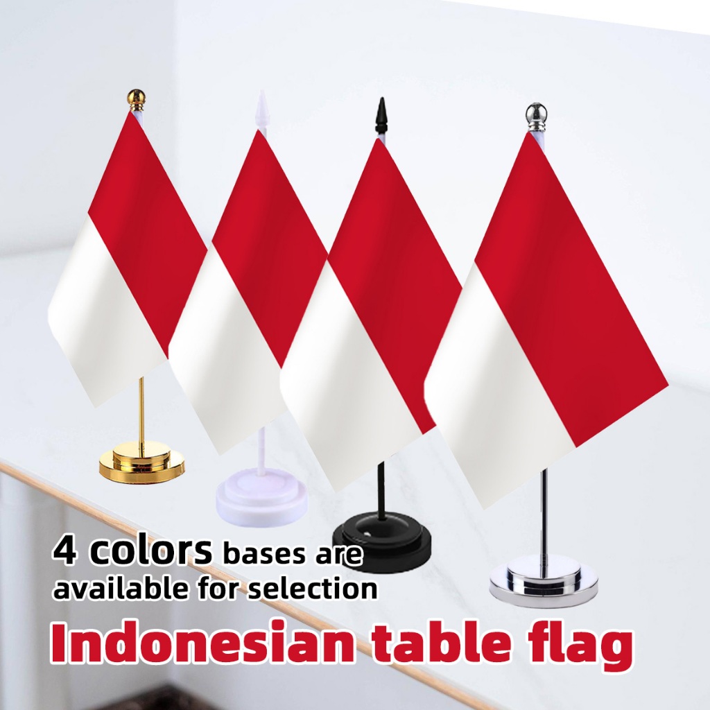 Bendera merah putih + tiang meja satu set / Bendera Meja Indonesia / Bendera Meja Merah Putih / Bend