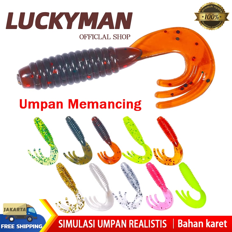 1 pcs-4 cm/bentuk cacing/umpan karet lembut/untuk digunakan dengan kail ikan