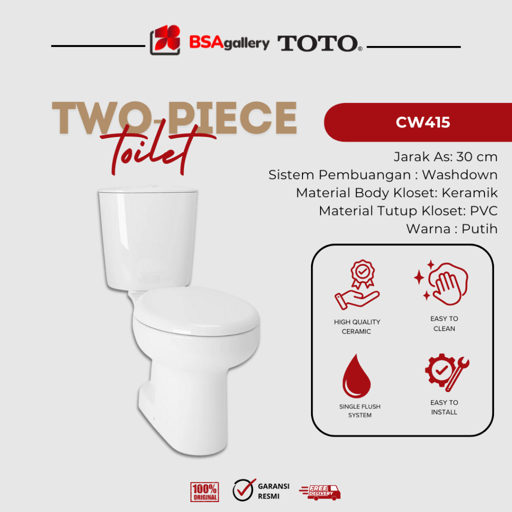 KLOSET DUDUK TOTO / MONOBLOK TOTO ORIGINAL / CLOSET DUDUK TOTO ORI