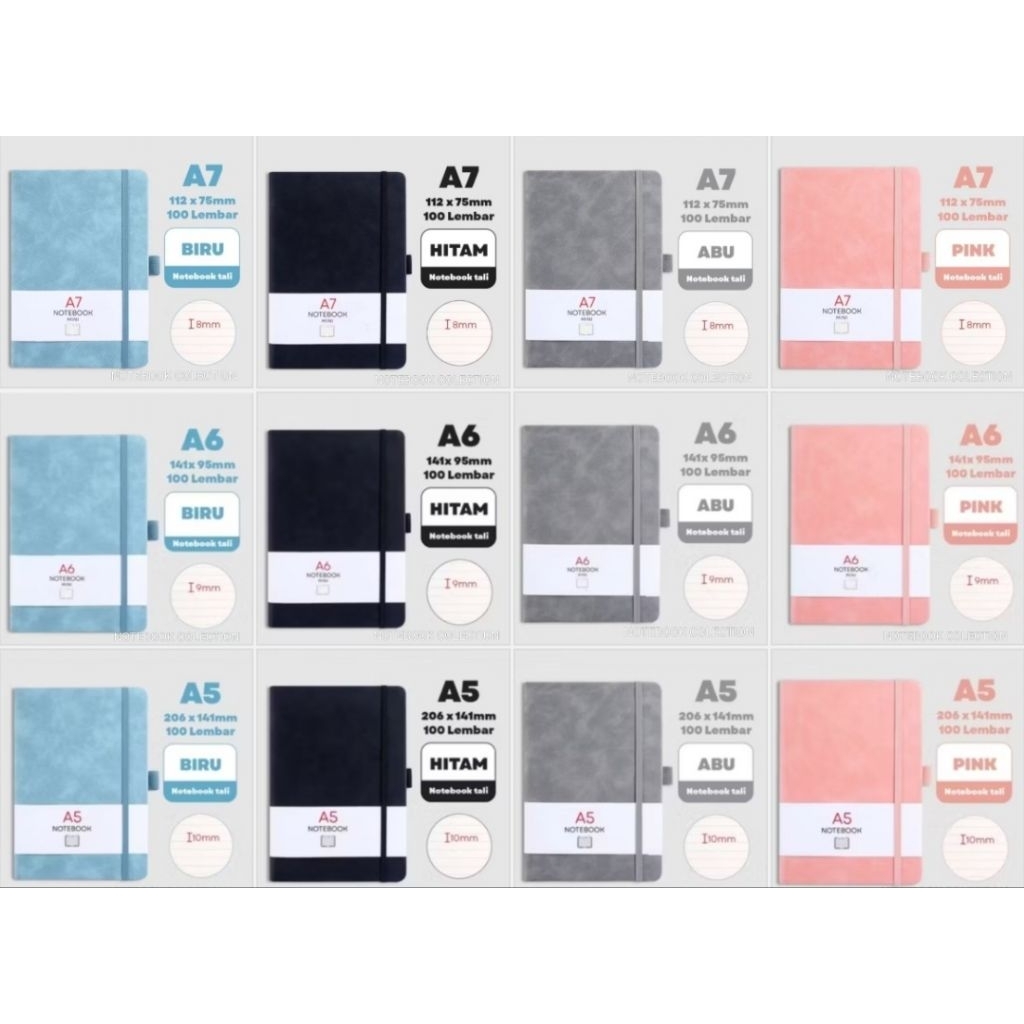 

Notebook A5 A6 A7 poket buku diary pertemuan scrapbook 100 lembar