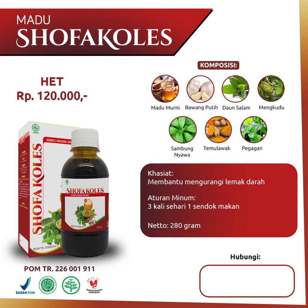 

Madu Shofa koes 350 gram madu kolesterol dan darah tinggi