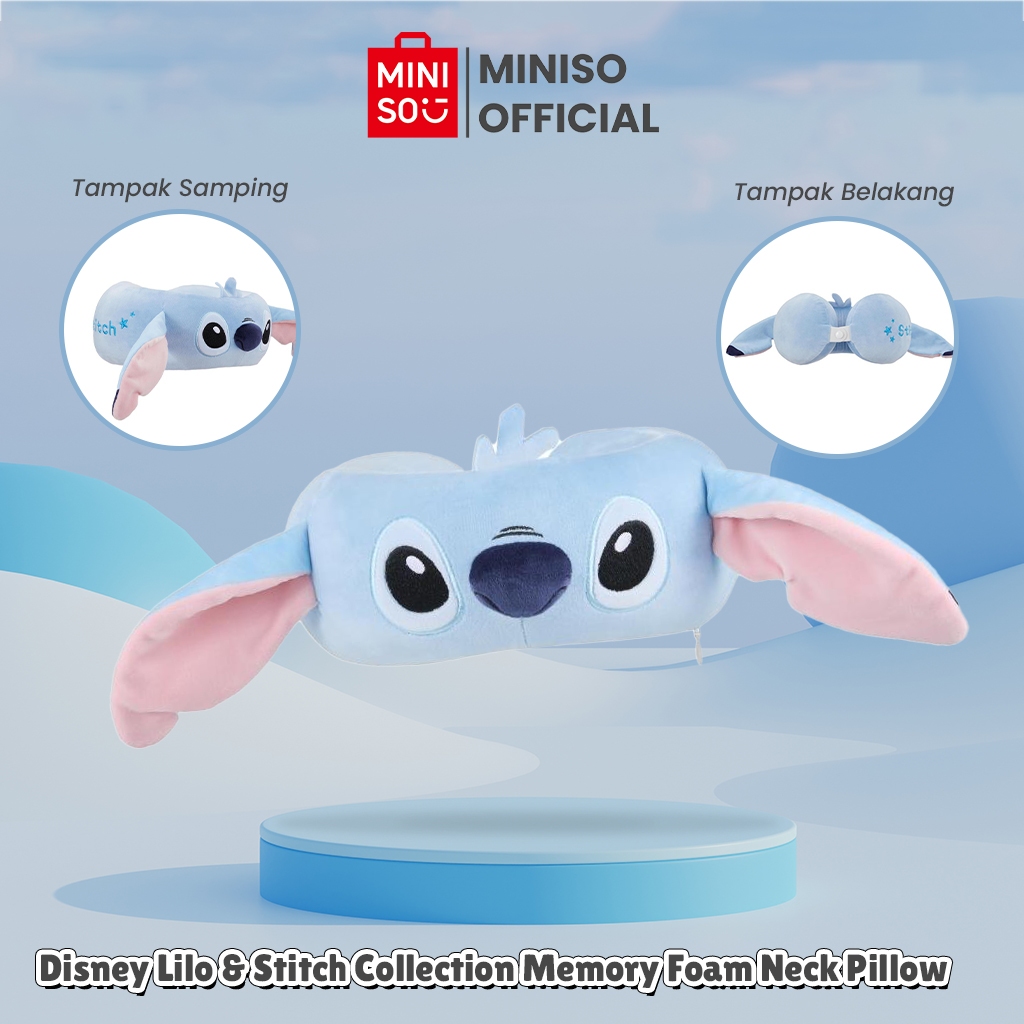 MINISO x Disney Lilo & Stitch Collection Memory Foam Neck Pillow Bantal Leher Lucu Imut Empuk Karakt