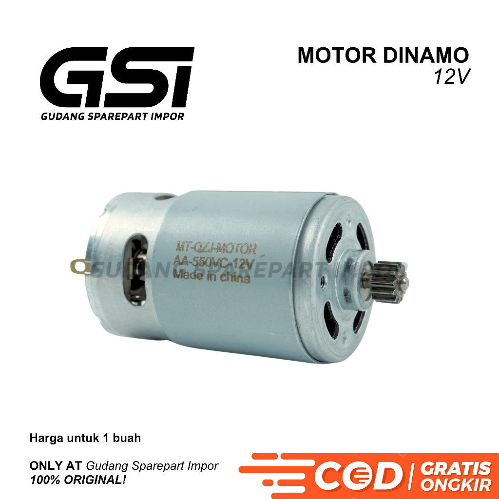 BULL Motor 12V untuk Bor Baterai 12v / Dinamo Bor Cordless 12V / 550VC